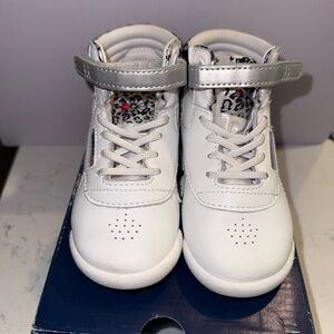 Reebok Toddler Sneakers - Size 8C | White w/ Silver Straps, Worn Once w/ Box